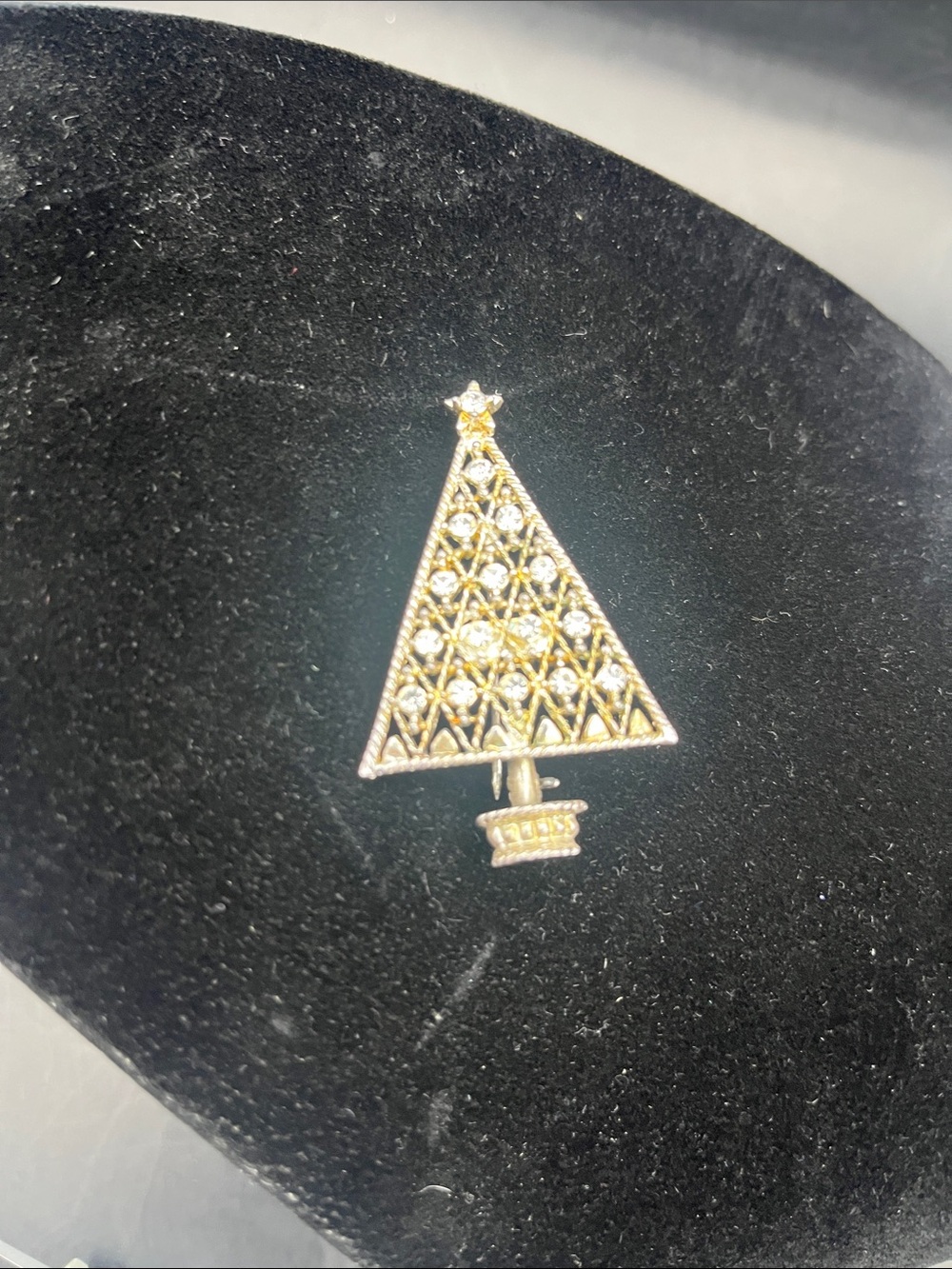 EISENBERG Ice - Christmas Tree Brooch with Clear Colorless Stones